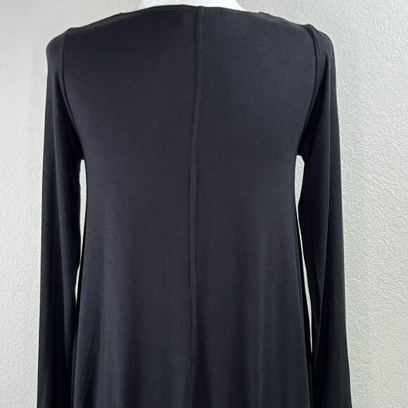 Karen Kane Relaxed Fit Black A-Line Mini Dress Long Sleeve Scoop Neck Petite XS - Picture 12 of 15